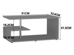 Best VCM Mesa de café de madeira Sofatic Sala de estar Mesa de mesa lateral Mesa de café Maliso M (branco / mel de carvalho) Castanho / Branco