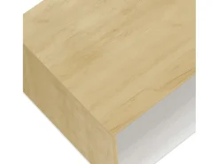 Best VCM Mesa de café de madeira Sofatic Sala de estar Mesa de mesa lateral Mesa de café Maliso M (branco / mel de carvalho) Castanho / Branco