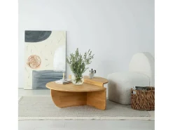 Mesa De Centro|Dmora Mesa de café Dgiarett, Mesa de café, Porta-revistas para sofá, Prateleira para sala de estar, 90x60h35 cm, Carvalho Castanho