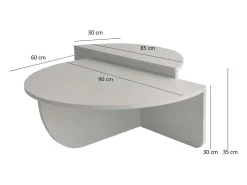 Mesa De Centro|Dmora Mesa de café Dgiarett, Mesa de café, Porta-revistas para sofá, Prateleira para sala de estar, 90x60h35 cm, Carvalho Castanho