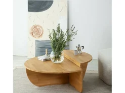 Mesa De Centro|Dmora Mesa de café Dgiarett, Mesa de café, Porta-revistas para sofá, Prateleira para sala de estar, 90x60h35 cm, Carvalho Castanho