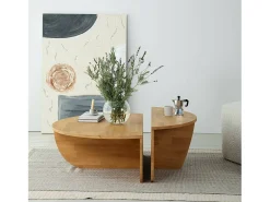 Mesa De Centro|Dmora Mesa de café Dgiarett, Mesa de café, Porta-revistas para sofá, Prateleira para sala de estar, 90x60h35 cm, Carvalho Castanho