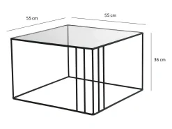 Best Dmora Mesa de café Dkaramok, Mesa de caféFè, Suporte para sofá, Prateleira para sala de estar, 55x55h36 cm, Preto