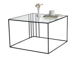 Best Dmora Mesa de café Dkaramok, Mesa de caféFè, Suporte para sofá, Prateleira para sala de estar, 55x55h36 cm, Preto