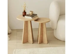 New Dmora Mesa de café Dleoncin, Mesa de café, TrazerIviste para sofá, Prateleira de sala, 40x40h50 cm, Carvalho Castanho