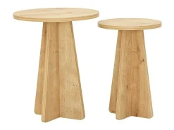 New Dmora Mesa de café Dleoncin, Mesa de café, TrazerIviste para sofá, Prateleira de sala, 40x40h50 cm, Carvalho Castanho