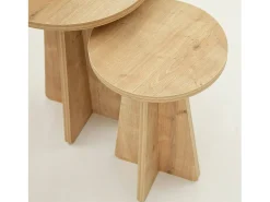 New Dmora Mesa de café Dleoncin, Mesa de café, TrazerIviste para sofá, Prateleira de sala, 40x40h50 cm, Carvalho Castanho