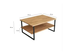 Mesa De Centro|Dmora Mesa de café DlionetT, Mesa baixa para café, Porta-revistas para sofá, Prateleira para sala de estar, 85x60h40 cm, Carvalho Castanho