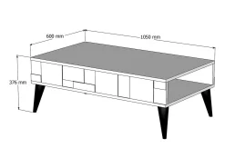 Mesa De Centro|Dmora Mesa de café Dminut, Mesa de café, Porta-revista para sofá, Prateleira de sala, 105x60h38 cm, Nogueira e Antracite Castanho
