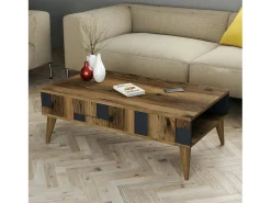 Mesa De Centro|Dmora Mesa de café Dminut, Mesa de café, Porta-revista para sofá, Prateleira de sala, 105x60h38 cm, Nogueira e Antracite Castanho