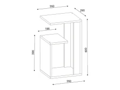 Mesa De Centro*Dmora Mesa de café DmoLo, Mesa baixa para café, Porta-revistas para sofá, Prateleira para sala de estar, 35x30h60 cm, Branco