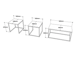 Dmora Mesa de café Dnocer, Mesa de café, Suporte de mesa para sofá, Prateleira de sala, 190x50h48 cm, Carvalho^ Mesa De Centro