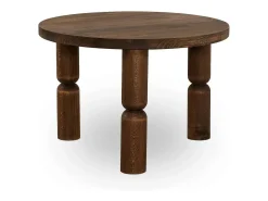 Dmora Mesa de café Dpedron, Mesa de café baixo, Porta-revistas para sofá, Prateleira para sala de estar, 60x60h40 cm, Noz^ Mesa De Centro