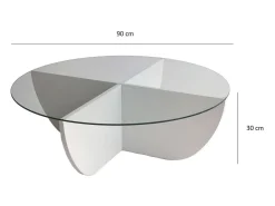 Mesa De Centro|Dmora Mesa de café Dpere, Mesa de café, Porta-revistas para sofá, Prateleira para sala de estar, 90x90h30 cm, Carvalho Natural claro