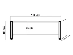 Mesa De Centro*Dmora Mesa de café Dpierozz, Mesa de café, Porta-revistas para sofá, Prateleira para sala, 110x70h40 cm, Carvalho e Preto Castanho