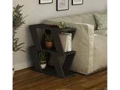 Mesa De Centro*Dmora Mesa de café Dpipiton, Mesa de café, Porta-revistasPara sofá, Prateleira de sala de estar, 60x22h57 cm, Antracite Preto