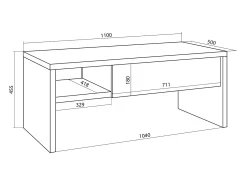 Mesa De Centro|Skraut Home Mesa de Café Elevatória, 110x50x45cm, Móveis Sala Estar, Carvalho e preto Bege