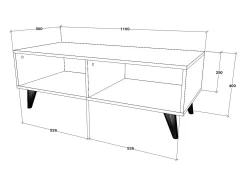 Mesa De Centro| Mesa de café haaus Melo, roble Artisan/negro, 110 x 50 x 40 cm Creme