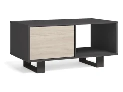 Skraut Home Mesa de café modelo WIND, cor Cinza Antracite e Carvalho, 92x50x45cm.^ Mesa De Centro