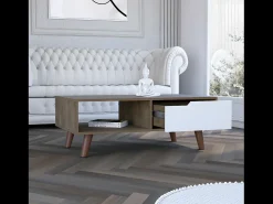 Mesa De Centro*TuHome Mesa de café Oslo, com gaveta Branco