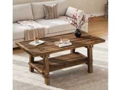 Mesa De Centro|Tribesigns Mesa de Café para Sala de Estar, Mesa de Cocktail Central Rustica de 120cm com Pernas Firmes Castanho