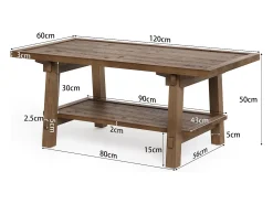 Mesa De Centro|Tribesigns Mesa de Café para Sala de Estar, Mesa de Cocktail Central Rustica de 120cm com Pernas Firmes Castanho