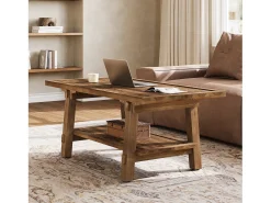 Mesa De Centro|Tribesigns Mesa de Café para Sala de Estar, Mesa de Cocktail Central Rustica de 120cm com Pernas Firmes Castanho