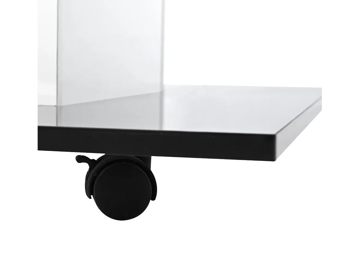 Mesa De Centro*DripeX Mesa de café quadrada giratória - com LEDs ajustáveis e rodízios de freio - Painel de vidro e partículas - branco e - 80x80x40cm Preto