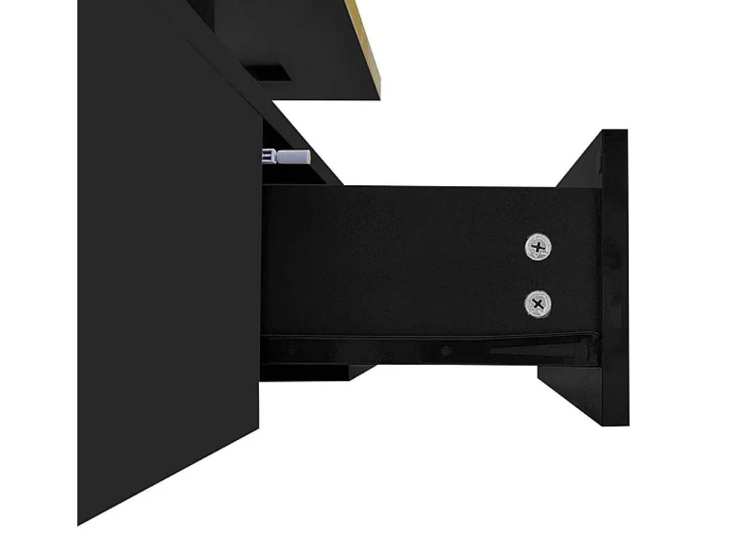 Online DripeX Mesa de café retangular com 1 gaveta e LED, 2 níveis de armazenamento, 100x50x39cm, Preto