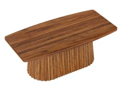 Mesa De Centro*Tribesigns Mesa de Café Retangular, Mesa de Centro Decorativa Rustica de 120cm com Base Plissada Castanho