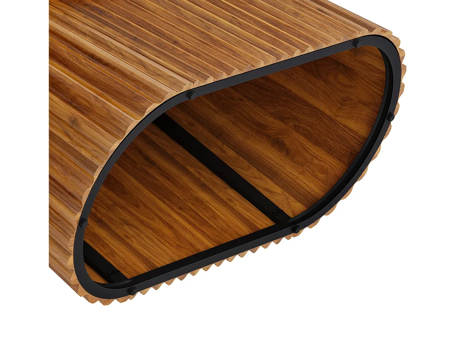 Mesa De Centro*Tribesigns Mesa de Café Retangular, Mesa de Centro Decorativa Rustica de 120cm com Base Plissada Castanho
