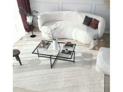 Mesa De Centro*Dmora Mesa de café saLote Dionit, Mesa de café, Porta-revistas para sofá, Prateleira para sala de estar, 94x64h35 cm, Preto