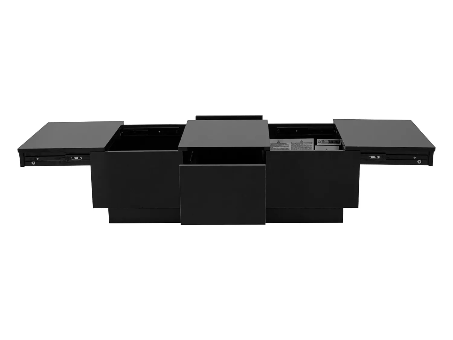 Mesa De Centro|ModernLuxe Mesa de café 100x31x50 cm - com 2 gavetas - Acabamento brilhante - Painéis de partículas - Preto