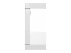 Outlet Dmora Mesa de caféDcambias, Mesa de estar, Armário de armazenamento baixo, Mesa de café, 90x55h41 cm, brilhante Branco