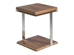Discount Angel Cerda Mesa de canto quadrada em nogueira e aço cromado 2038 Castanho
