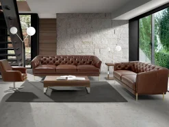 Discount Angel Cerda Mesa de canto quadrada em nogueira e aço cromado 2038 Castanho