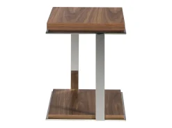 Discount Angel Cerda Mesa de canto quadrada em nogueira e aço cromado 2038 Castanho