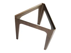 Mesa De Apoio*Angel Cerda Mesa de canto triangular em vidro temperado e nogueira 2107 Castanho