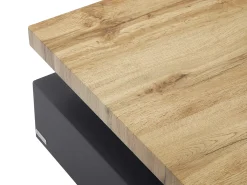 Mesa De Centro*Vente-unique Mesa de centro - 1 gaveta e tampo giratório - MDF - Cor: antracite e carvalho. KYRIA Cinza antracite / Natural claro