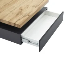 Mesa De Centro*Vente-unique Mesa de centro - 1 gaveta e tampo giratório - MDF - Cor: antracite e carvalho. KYRIA Cinza antracite / Natural claro