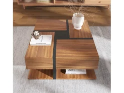 Mesa De Centro*Merax Mesa de centro - 4 gavetas - aglomerado - cor natural Natural claro