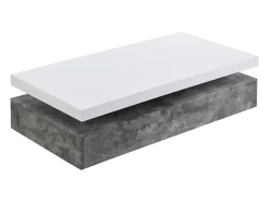 Sale Vente-unique Mesa de centro - 2 gavetas - MDF - Cor: cinza cimento e lacado a branco. FELIX Cinzento / Branco
