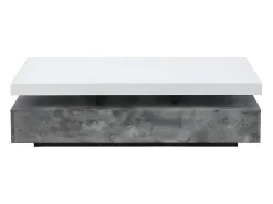 Sale Vente-unique Mesa de centro - 2 gavetas - MDF - Cor: cinza cimento e lacado a branco. FELIX Cinzento / Branco
