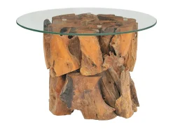 Sale Mesa de centro 60 cm madeira flutuante de teca maciça PT863080 Castanho