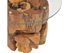 Sale Mesa de centro 60 cm madeira flutuante de teca maciça PT863080 Castanho
