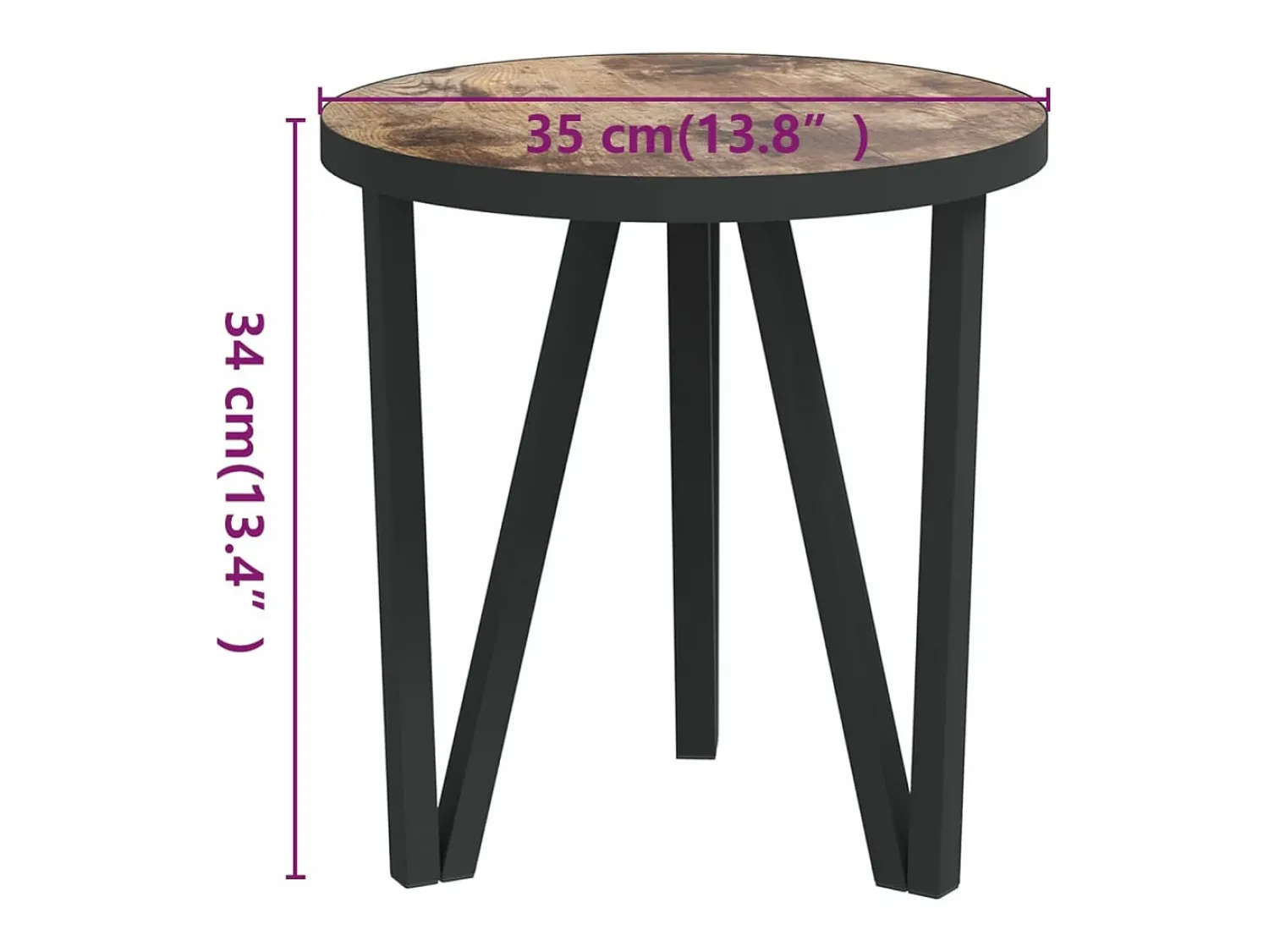 vidaxl Mesa de centro Ø35 cm MDF preto e amarelo^ Mesa De Apoio