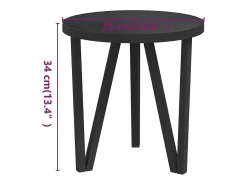 New Mesa de centro Ø35 cm MDF PT723350 Preto