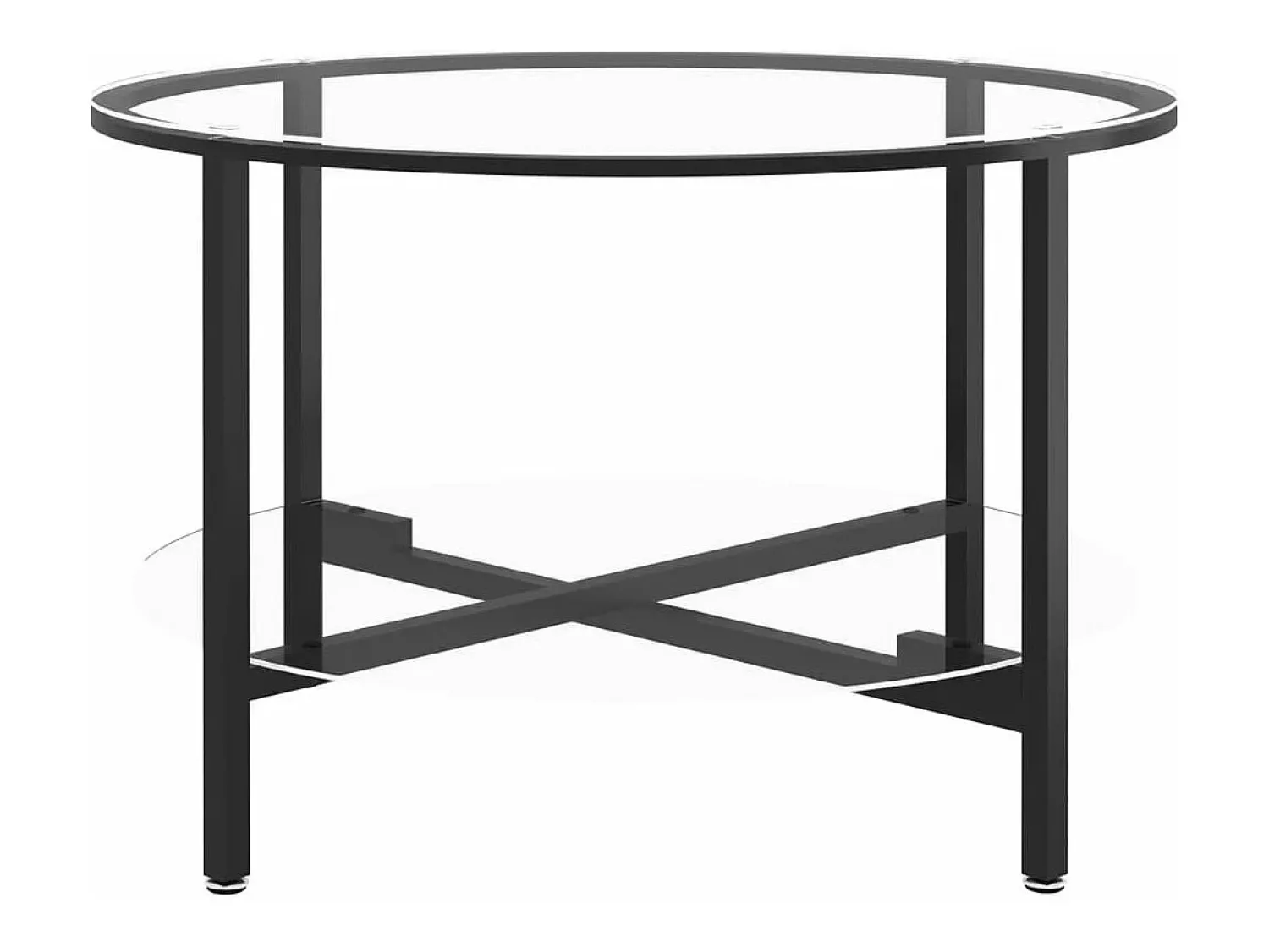 Mesa De Centro* Mesa de centro 70 cm vidro temperado e transparente PT465576 Preto