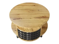 ModernLuxe Mesa de centro - com arrumação interior giratória - Natural e Preto^ Mesa De Centro