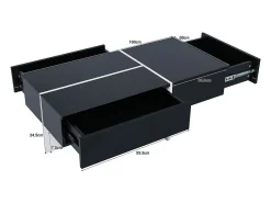 Mesa De Centro*ModernLuxe Mesa de centro - com sistema de iluminação LED controlado por aplicação - Preto